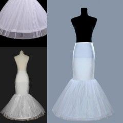 Mermaid White Petticoats Slip 1 Hoop Bone Girls Wedding Dress