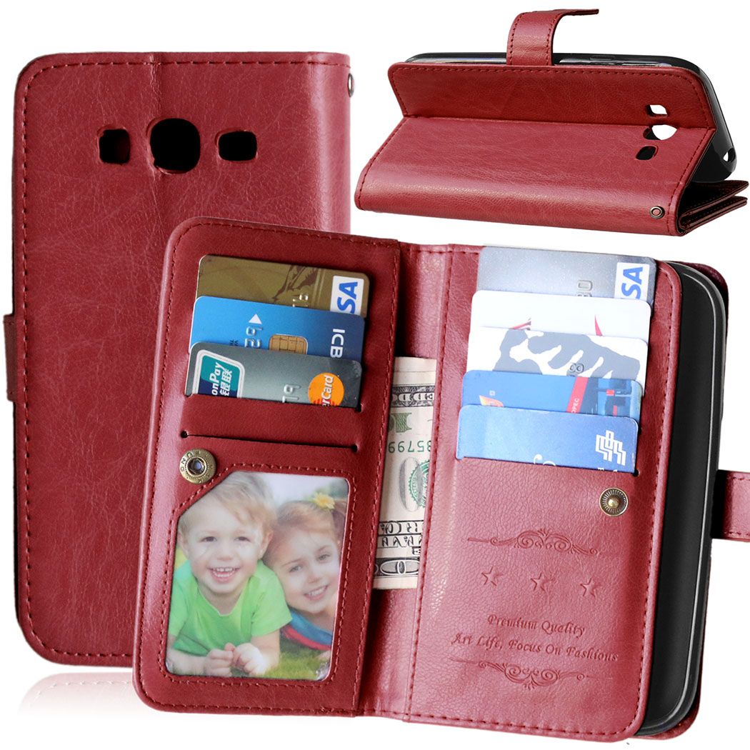 Coque Telephone Portable 9 Porte Cartes Housse En Cuir De ...