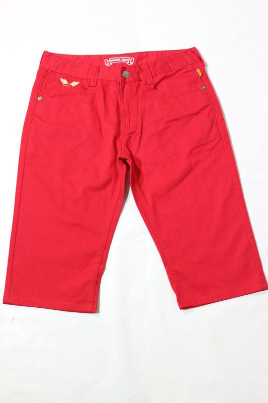 red jeans shorts