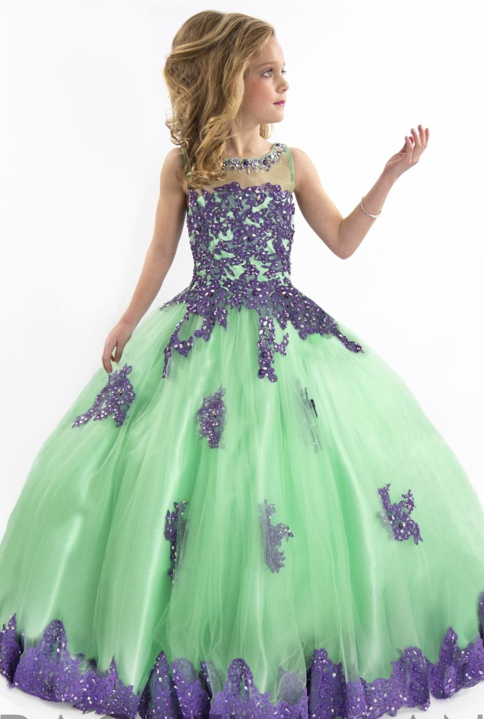 2020 White Ball Gown Princess Little Girls Pageant Dresses Jewel