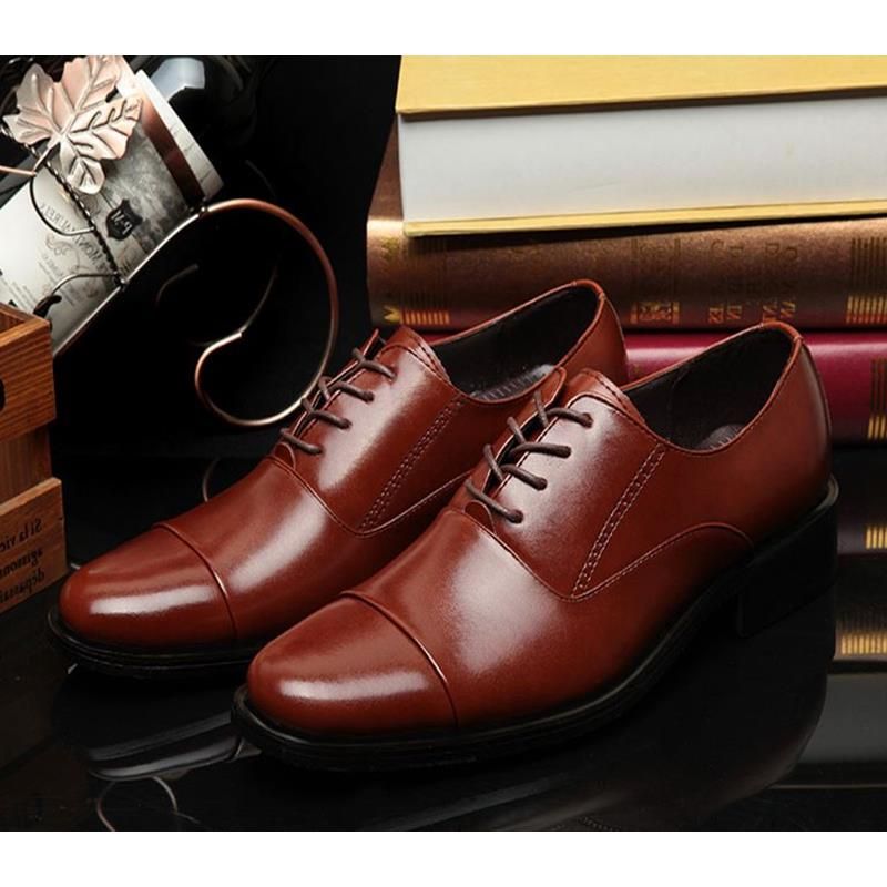 Mens Business Shoes Genuine Leather Mens Dressing Shoes Big Size Men
