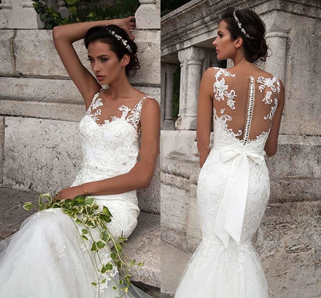 Sexy Lace Mermaid Wedding Dresses Milla Nova Illusion ...