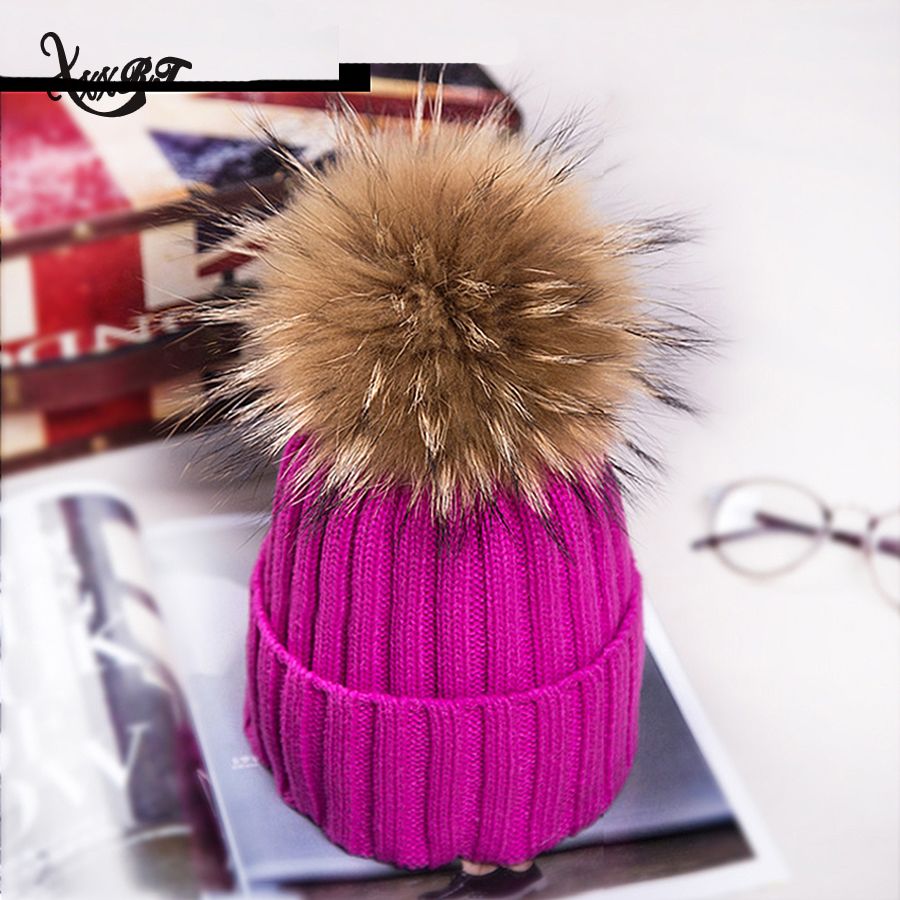 real fur pom pom hats