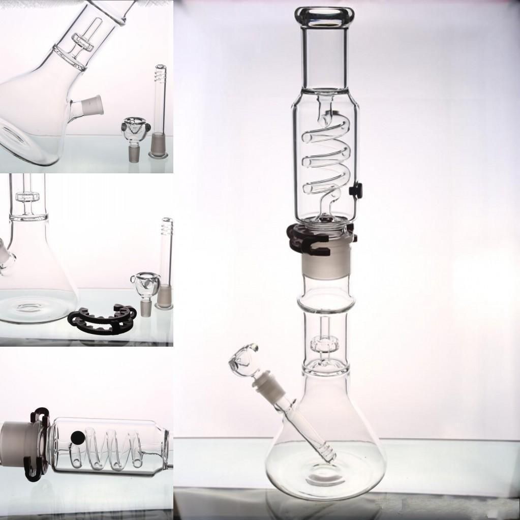 2019 Removable Parts 19 Tall Glass Bongs Water Pipes Beaker Base Coil