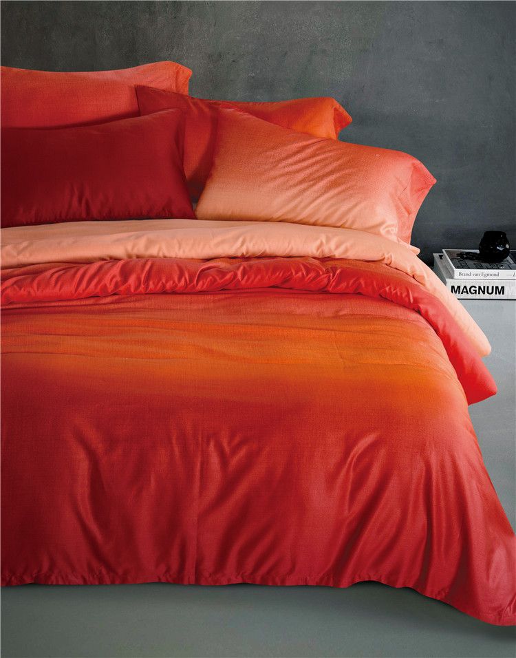 gradient orange egyptian cotton bedding set sheets luxury duvet orange full size sheets