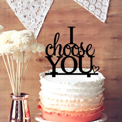 Chic Monogram Wedding Cake Topper Chic I Choose You With Little