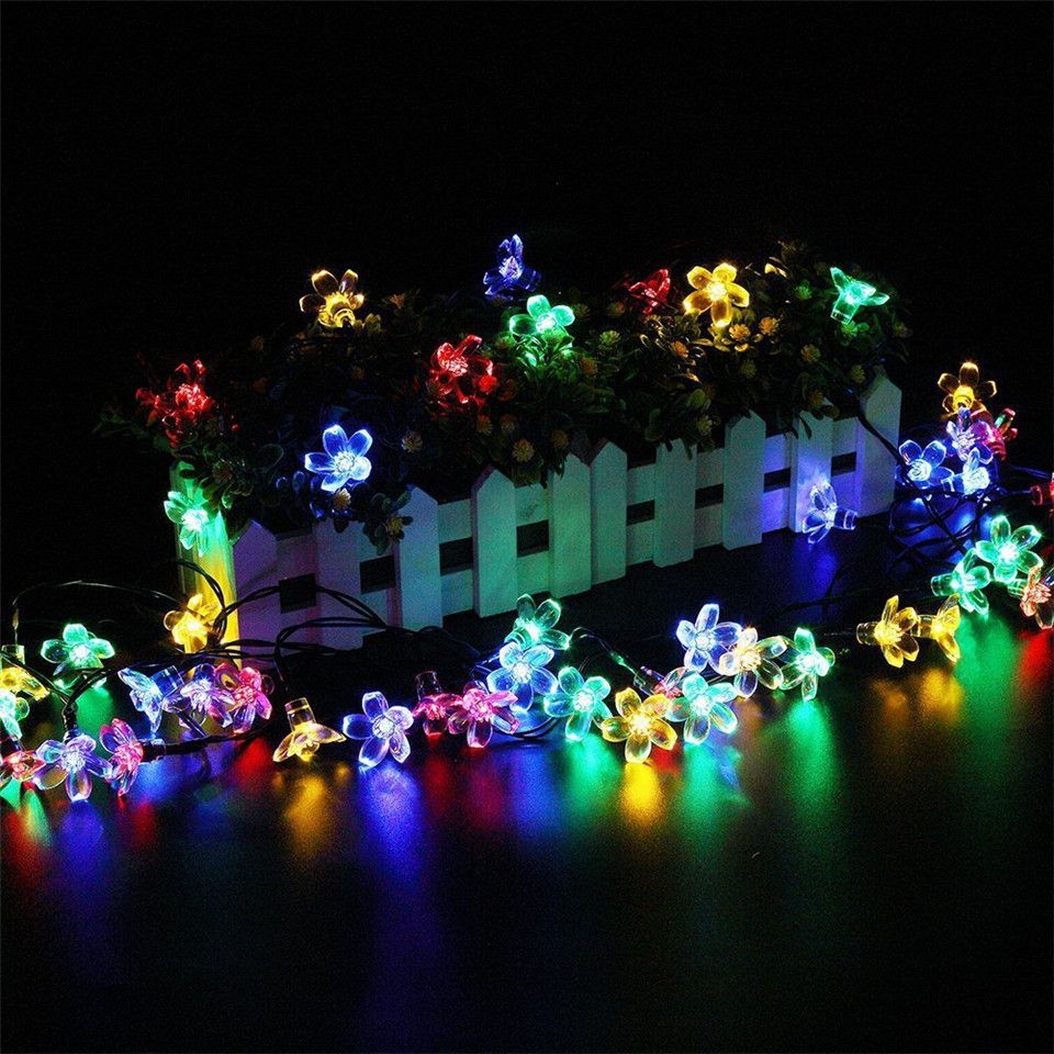 Solor Powered Led Light Decoration 50LED Flower Christmas Wedding