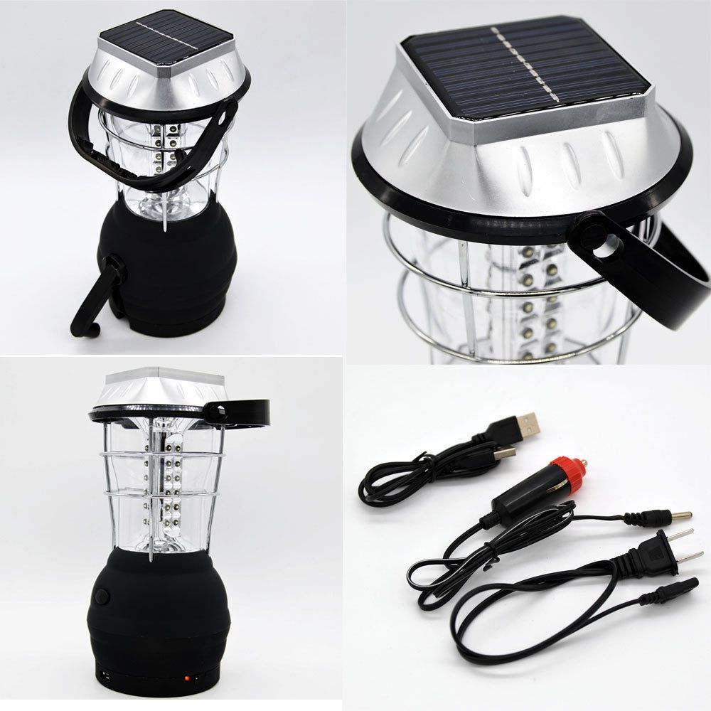 2019 36 LED Power Hand Crank Solar Lantern Bright Rechargeable Outdoor