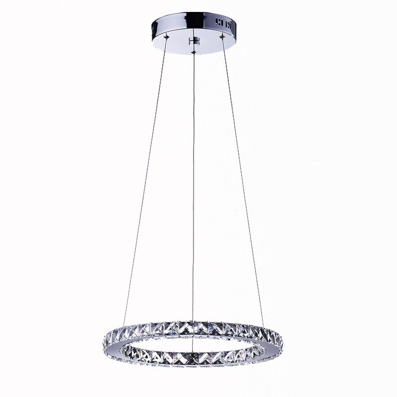 modern round led crystal chandelier light diamond ring ceiling light
