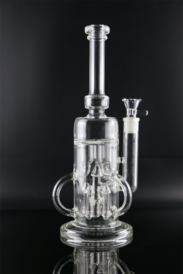 2019 15 Glass Bong Triple Chamber Hammer Head Recycler 19mm Bowls TWO