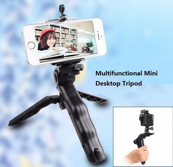 New Arrive Universal Mini Tripod 75" Rotation Desktop & Handle Stabilizer For Mobile Phone Camera With Cell Phone Holder and Tripod Adapter