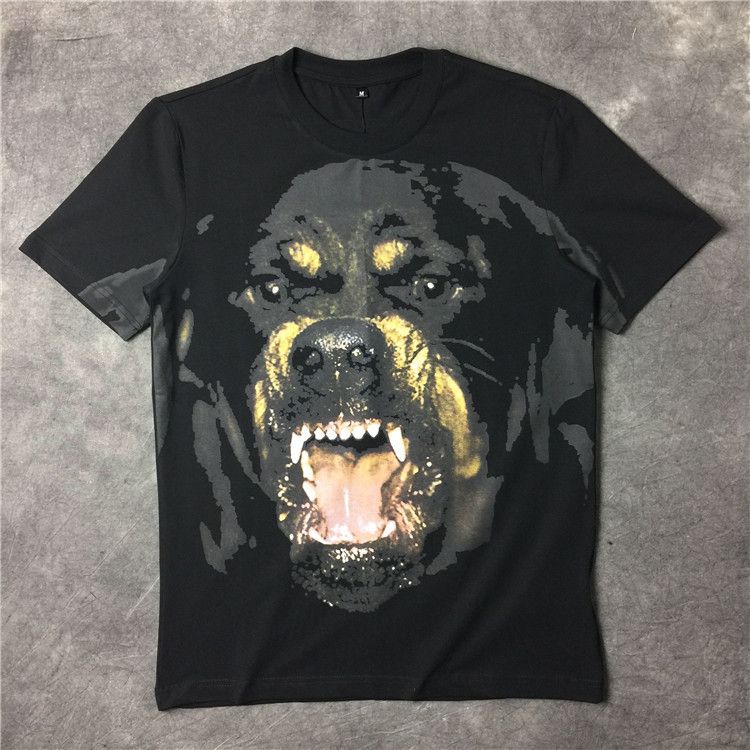 Men'S Fashion T Shirt 2016 Summer Brand Clothing Black Dog Short Sleeve ...