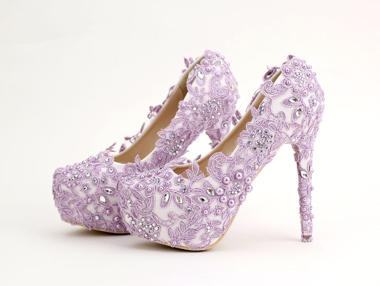 Light Purple Bride Shoes High Heels Rhinestone Pearl Wedding Shoes Elegant Lace Flowers Wedding Party Prom Shoes Fabulous Wedding Shoes Flat Bridal Shoes Ivory From Meimei Bridalwedding 63 52 Dhgate Com