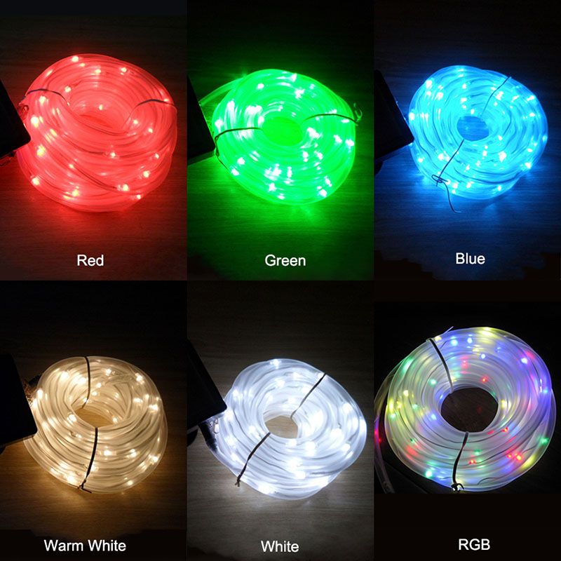 10m Solar Rope Light Outdoor String Lights Waterproof Led 10m Solar Rope Light Outdoor String Lights Waterproof Led Holiday Decoration Red Green Blue White Rgby