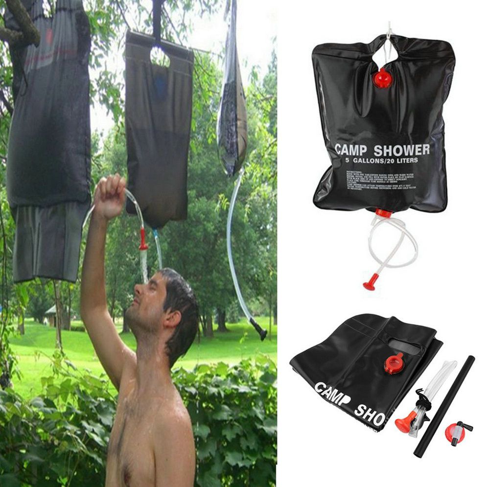 Solar Heating Shower Bag for Outdoor Traveling Hiking Summer Shower DORUOD Portable Camp Shower Bag 20L