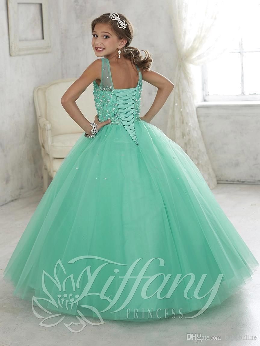 robe fille vert menthe
