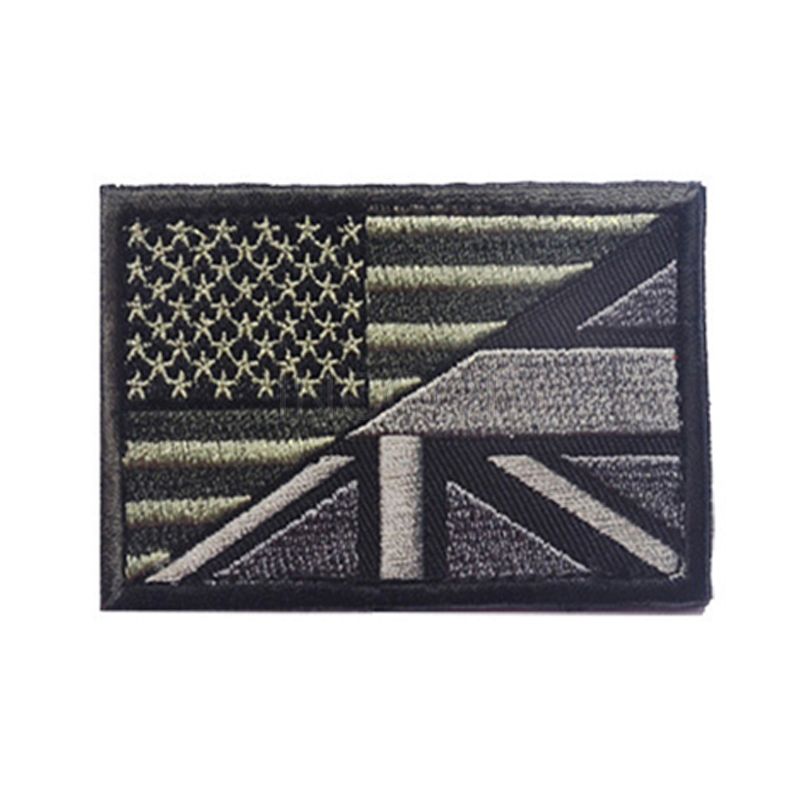2021 Embroidery Patch Three Percenter US UK Flag Morale Patch Tactical