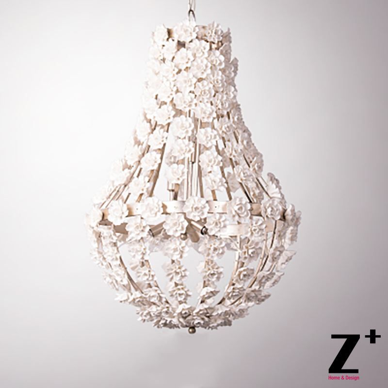 Anselme Ceramic Flower Chandelier Iron Vintage Lamp Art Deco Anselme Ceramic Flower Chandelier Iron Vintage Lamp Art Deco Coffee Bar Bedroom Living Sitting Room Edison Bulb Pendant Shades From Zplus