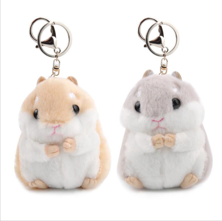 cartoon cute hamster keychain keyring plush purse bag charms pendant
