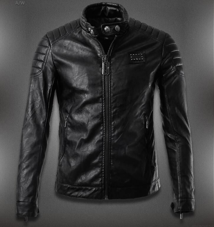 2021 Men'S Pu Leather Jacket Germany Brand Skull Design Slim Motorcycle ...