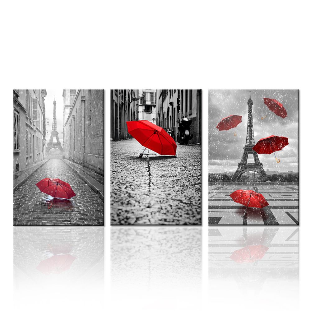 2018 contemporary wall art canvas black and white eiffel tower with red unbrella on paris street painting romantic picture unframed40cmx60cmx3 from 2018 contemporary wall art canvas black and white eiffel tower with red unbrella on paris street painting romantic picture unframed40cmx60cmx3 from