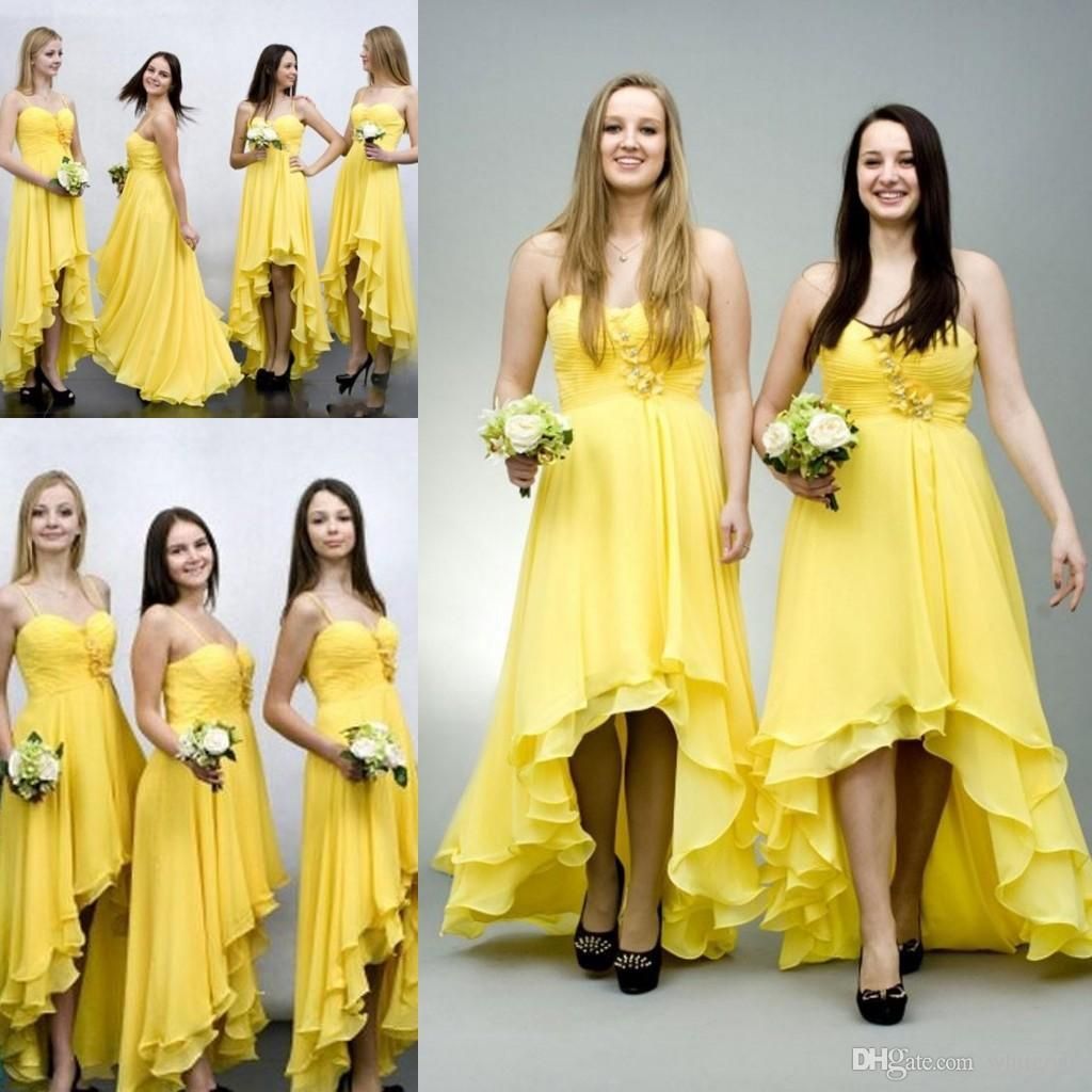 Short Yellow Bridesmaid Dresses