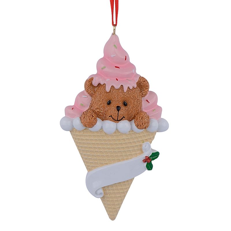 maxora bear ice cream resin handcraft baby 1st christmas wholesale resin christmas ornaments