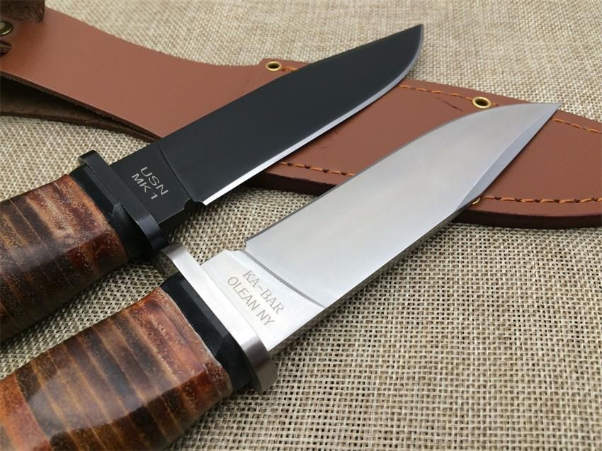 KA BAR USN MK1 9.5 New Leather Handle 4MM Blade 440C Survival Bowie