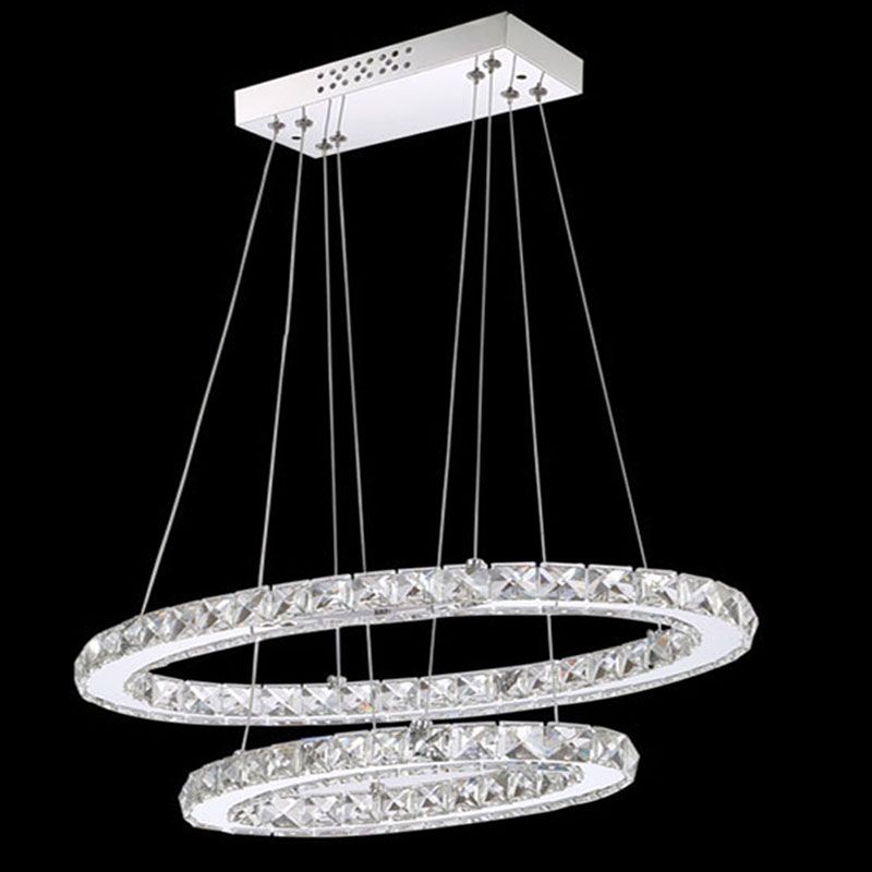 Vallkin 2 Rings Oval Crystal Led Pendant Lights Ceiling Chandeliers Vallkin 2 Rings Oval Crystal Led Pendant Lights Ceiling Chandeliers Lighting With 45w Ac100 To 240v Ce Fcc Rohs Ight
