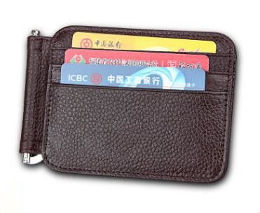Genuine Cow Leather Men/'s Women/'s Bifold Wallet Money Clip Billfold Dark Brown