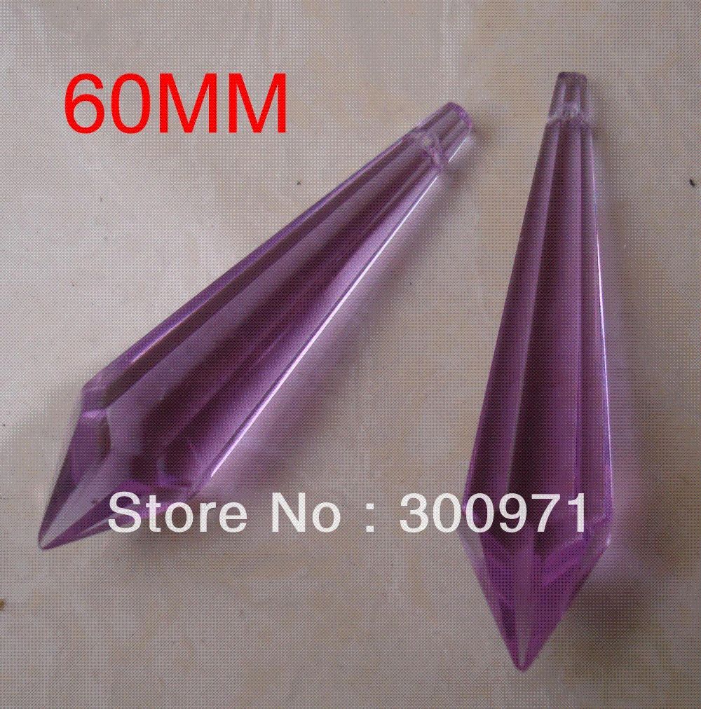 60mm Purple Crystal Ice Prism Chandelier T 60mm Purple Crystal Ice Prism Chandelier T Parts Drop