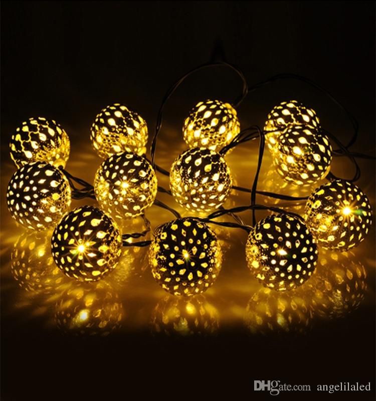 New Morocco Ball Solar Led Strings Outdoor Holiday Lighting New Morocco Ball Solar Led Strings Outdoor Holiday Lighting Lights Garden Whole Battery Operated Erfly String