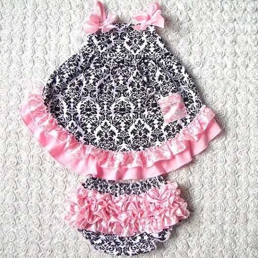 Hot Sell Summer Style Sweet Princess Sleeveless Baby Girls Swing Back Top Set 4color Patchwork Baby Girls Clothing Set