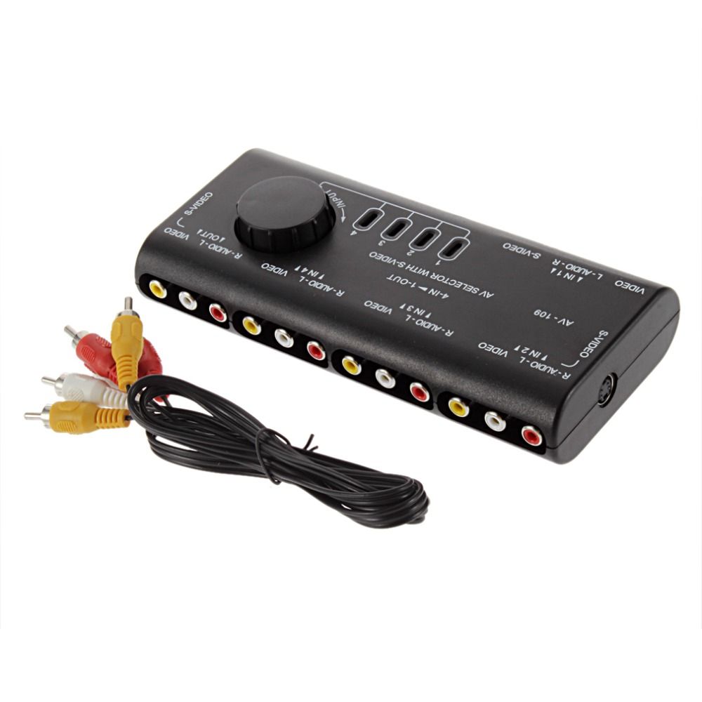 4 In 1 Out AV RCA Switch Box AV Audio Video Signal 