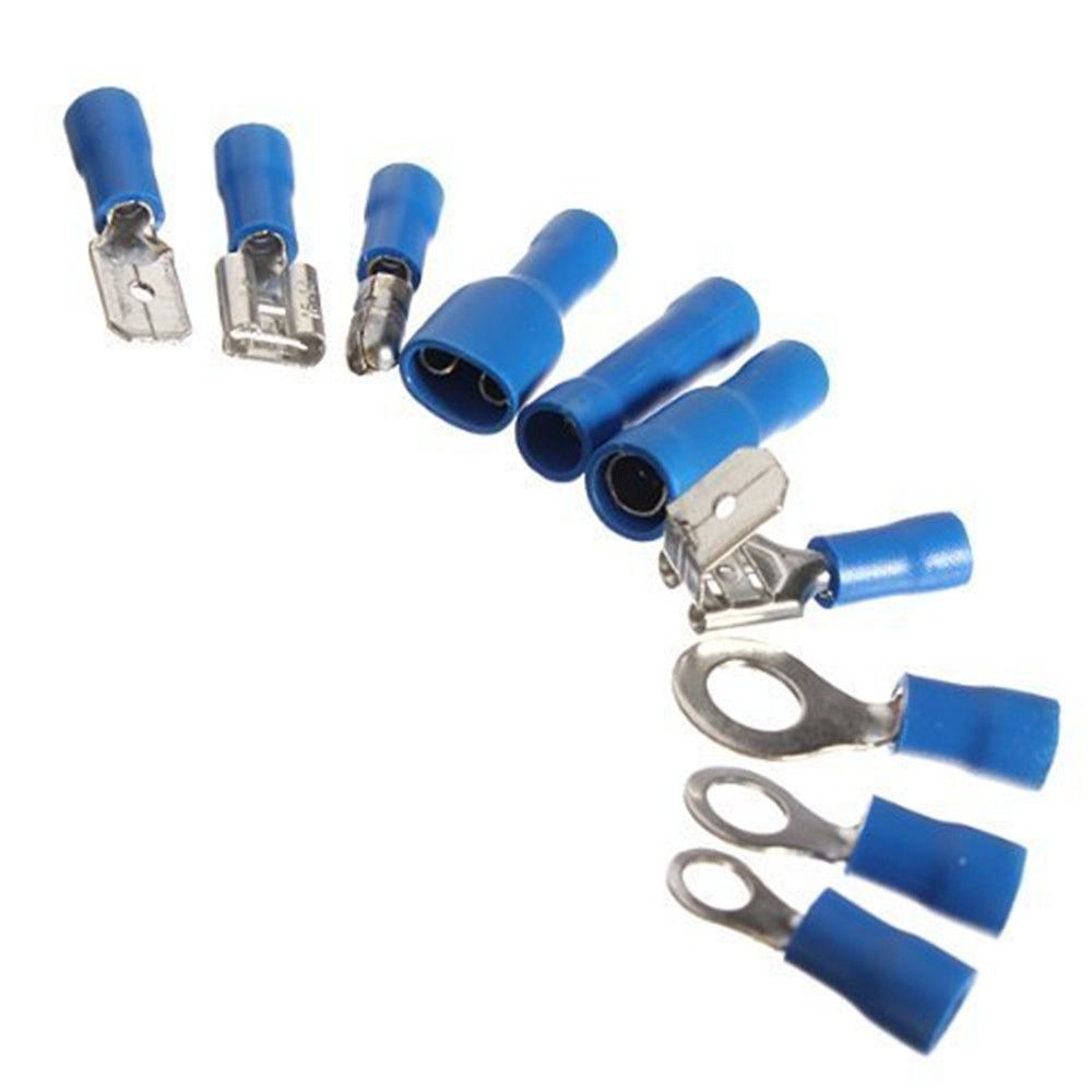 2021 Assorted Insulated Electrical Wire Crimp Terminal Connectors Spade Ring Fork Tool Set Kit