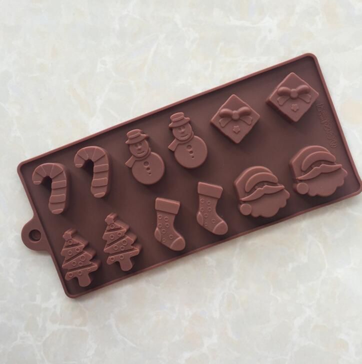 2020 Silicone Chocolate Mold Christmas Tree Santa Claus Handmade Mold