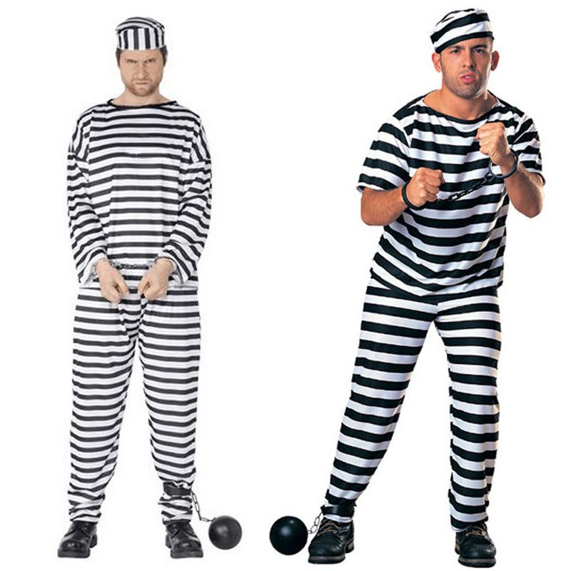 new arrival men prisoner uniform streak costume halloween carnival cosplay clothing performance fancy dress party clothes sw0328 halloween costumes