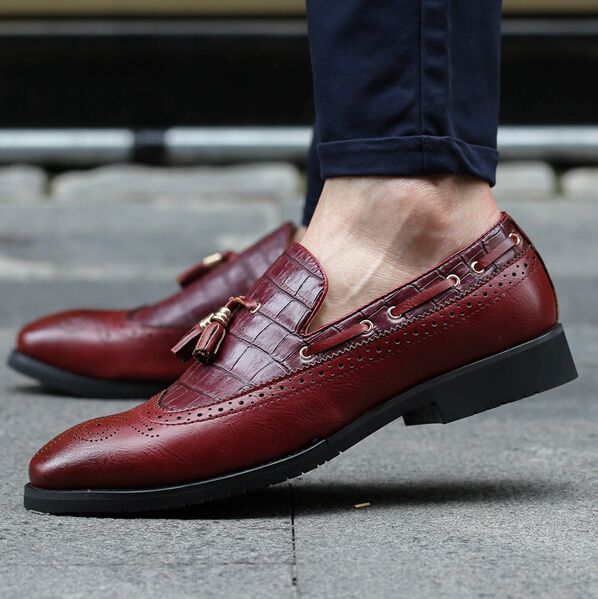 British Mens Shoes Fashion Shoes Vintage Carved Genuine Leather ...