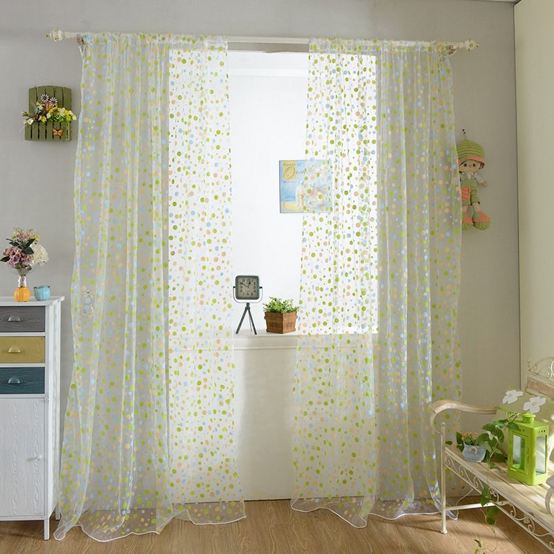 Fashion Sheer Curtains Polka Dots Decorative D Panel Scarf Fashion Sheer Curtains Polka Dots Decorative D Panel Scarf Valance Tulle Voile Curtain Door Room Window Ji0135 Dry Fabric