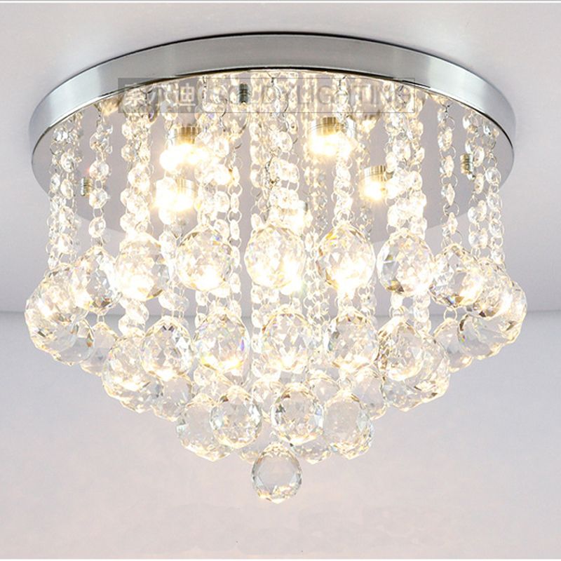 Compre Round K9 Crystal Ceiling Lightlights Silver Chrome Compre Round K9 Crystal Ceiling Lightlights Silver Chrome Chandelier Fitting Lamp Variedad De Luz Cristal 13 A 53 48 Del