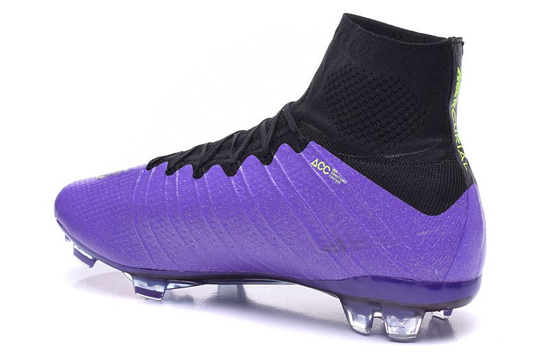 black and purple soccer cleats