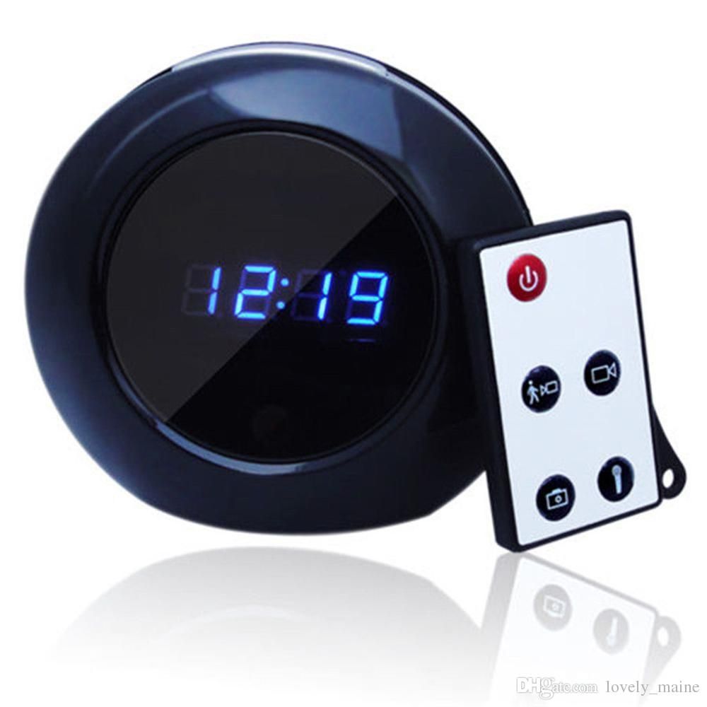 2020 Mini Spy Clock Camera 720P HD Lens Hide Behide Mirror Alarm Round Clock DVR Spy Camera PC