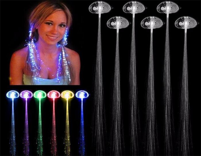 Luminous Light Up LED Hair Extension Flash Braid Party Girl Hair Glow by Fiber Optic For Party