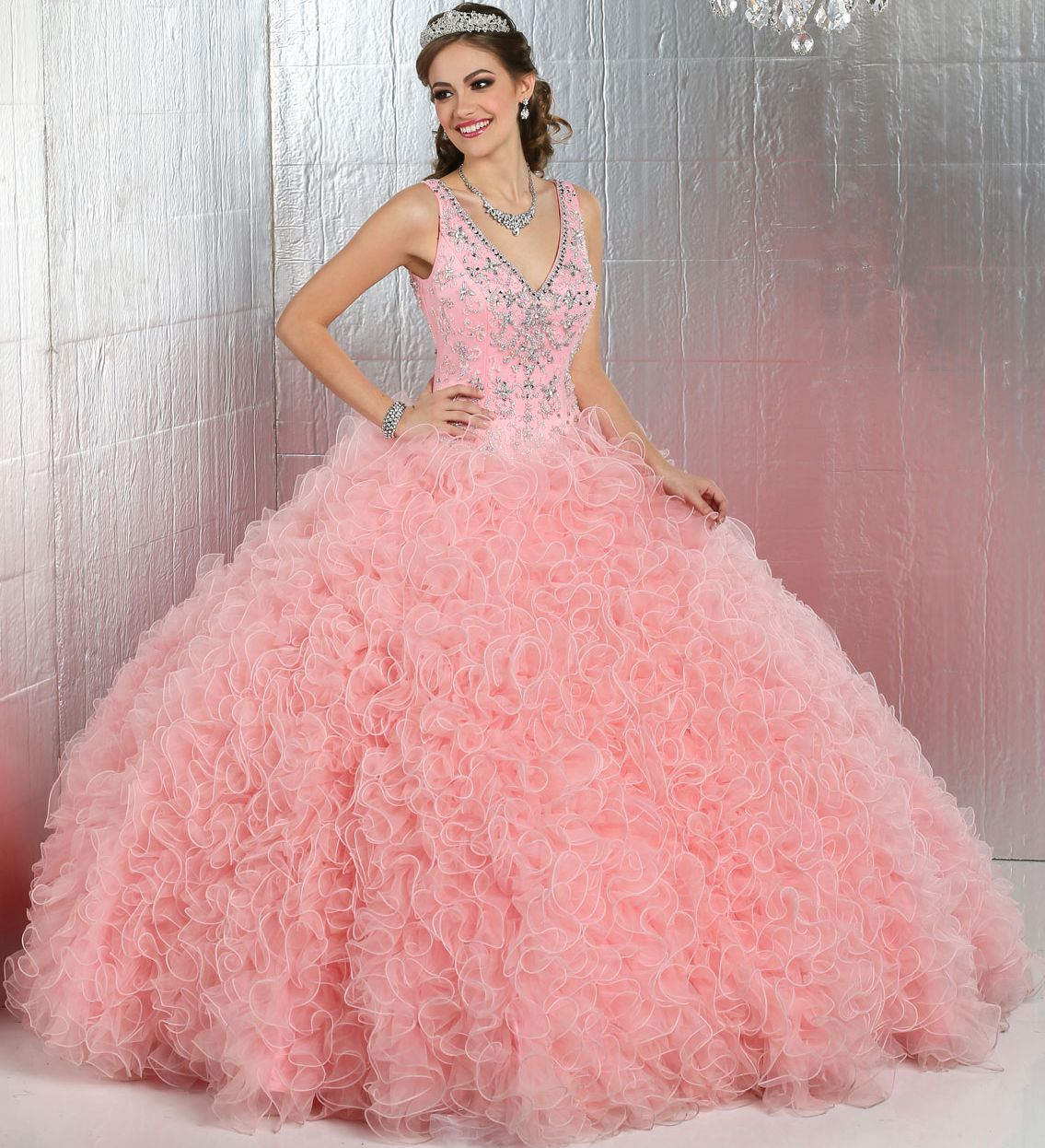 puffy pink quinceanera dresses 2017 new arrive