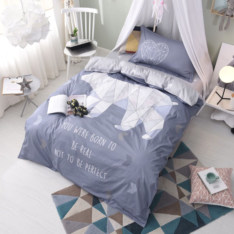 2017 geometry solid gray bear for boys 100 cotton twin comforter airplane bed sheets