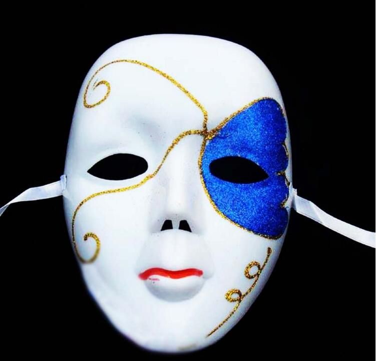 Women Full Face White Painted Venetian Carnival Masks Party Masquerade Masks Festive Celebration Halloween Face Mask