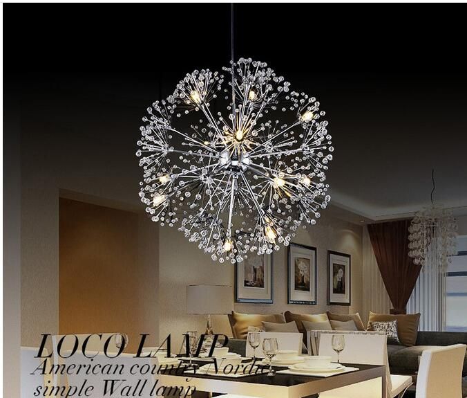 Creative Dandelion Led Crystal Chandeliers 1 6 12 13 15 17 19 Leds Creative Dandelion Led Crystal Chandeliers 1 6 12 13 15 17 19 Leds Head Droplight Modern Minimalist K9 Pendant Light Room Lights Bedroom Chandelier