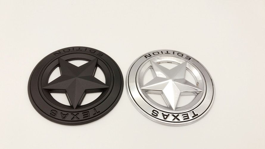 2x 3D Metal TEXAS STAR EDITION Emblem Allloy Badge Sticker Nameplate Replacement for Universal Cars Black Red 