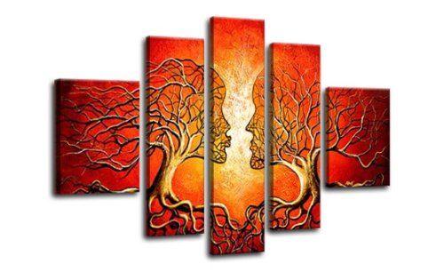 Großhandel Abstrakte Kunst Leinwand Wandmalerei Kissing Baum ... Großhandel Abstrakte Kunst Leinwand Wandmalerei Kissing Baum ...