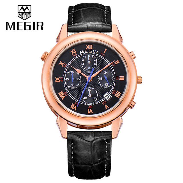 MEGIR Multi Function Mens Quartz Watch Professional Waterproof Sport Watch With Back Light